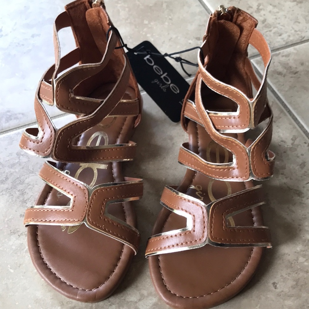 bebe Girls Brown Gladiator Sandals